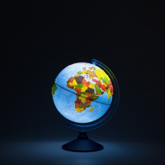 Интерактивный глобус Globen Физико-политический рельефный 250 мм с подсветкой от батареек